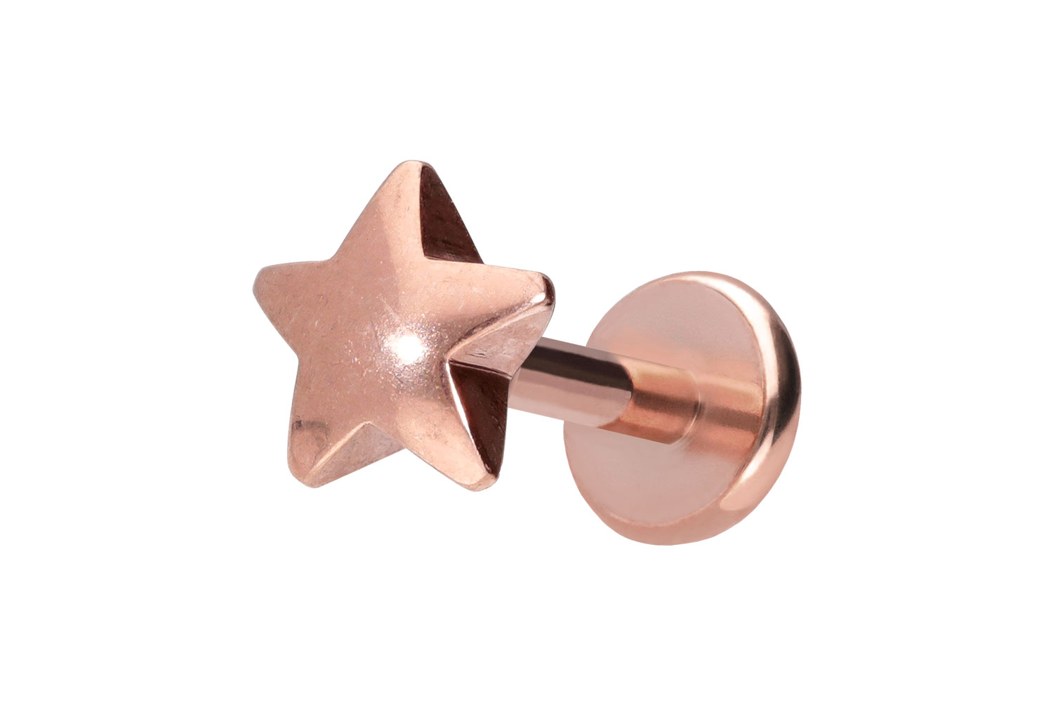 Titan Labret Piercing mit Push Fit STERN